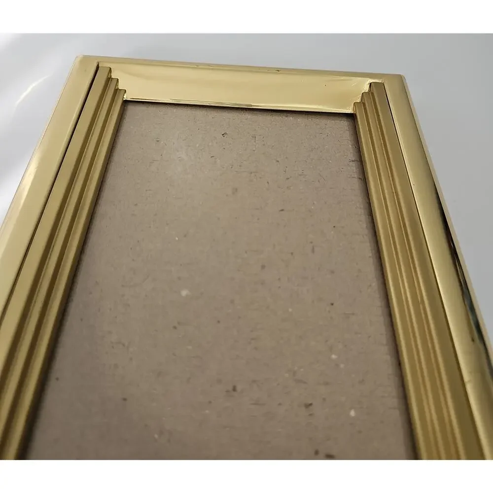 Vintage Steeped Polished Brass Picture Photo Frame Gold